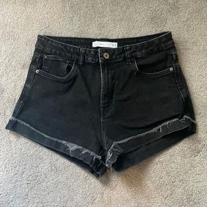 Zara Black Denim Shorts